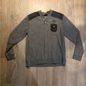 Harley Davidson Grey Sweater Button up